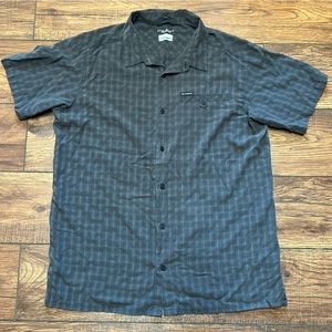 Columbia Shirt Omnishade Men's XLarge Grey Seersucker Textured Short Sleeve